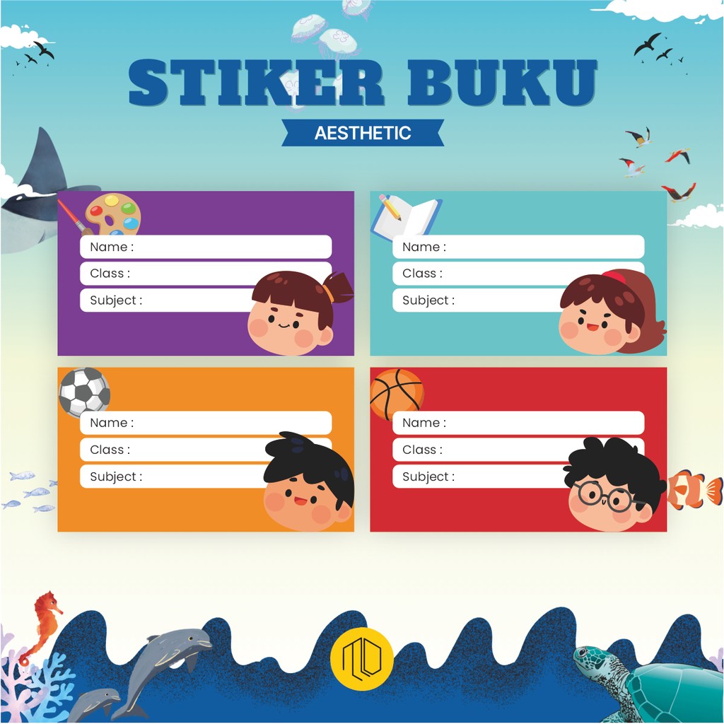 Isi 30 Pcs Stiker Mapel Motif Avatar Anak Anak Aesthetic Stiker Mata Pelajaran Sekolah - Stiker Mape