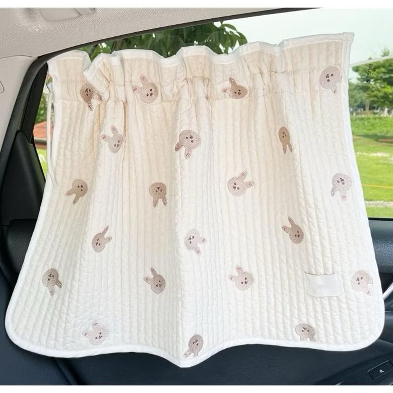 terbaru little latella - tirai kaca mobil motif bear | gorden portable/gorden mobil anti uv/ gorden 