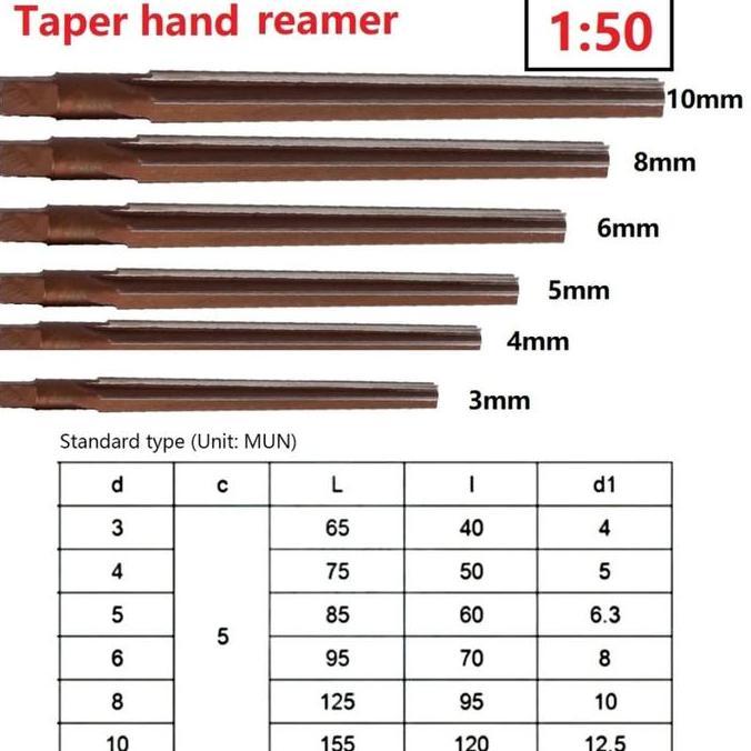 Reamer tirus 3mm 1:50 reamer lemer remer pin reamer pin bukan carbide nachi