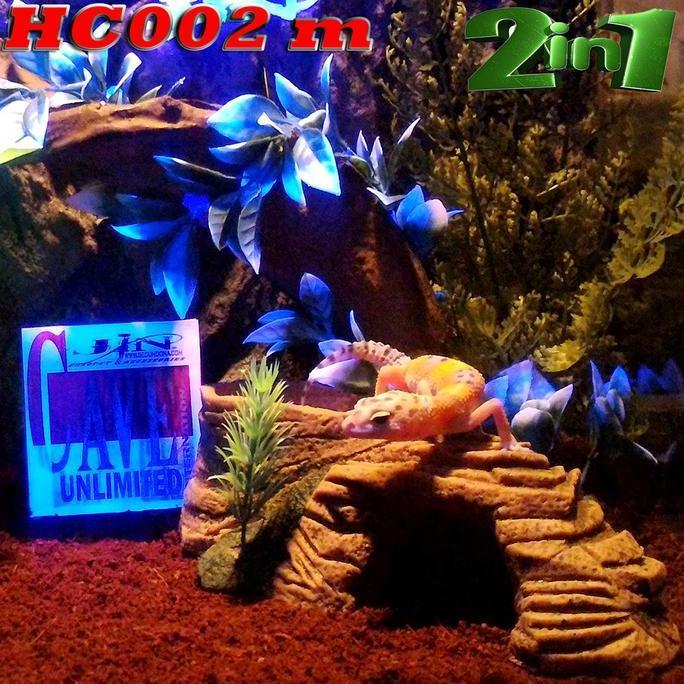 HC002M GOA PERSEMBUNYIAN REPTILE 3IN1 HIDING CAVE+WATER FEEDING DISH+BASKING KELOMANG RUGOSUS BREVIM