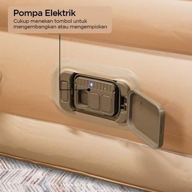 Kasur Angin Pompa Elektrik Otomatis USB Rechargeable Plus Bantal Tiup