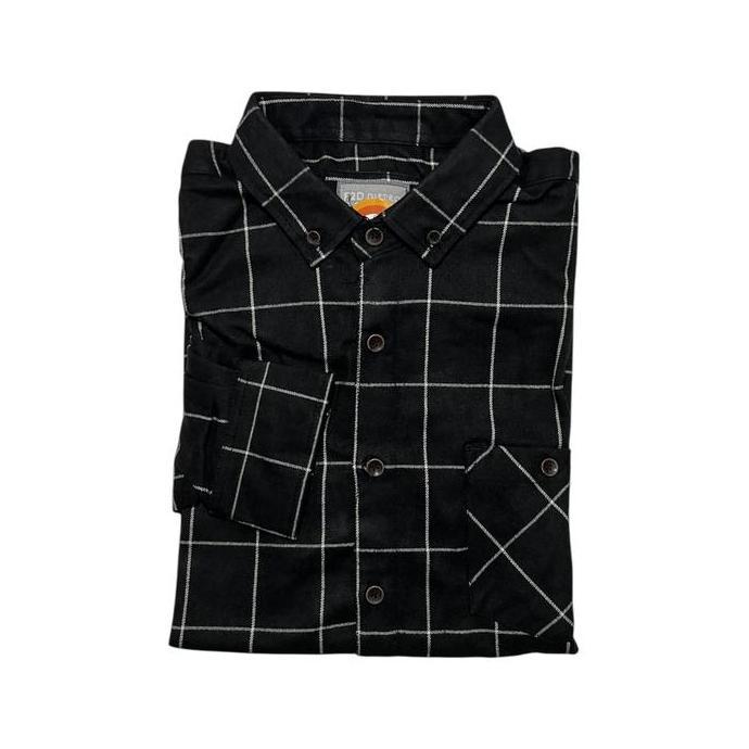 Kemeja Flanel Pria Brand F2D Distro Lengan Panjang Motif Garis Kotak Slimfit Casual 1069