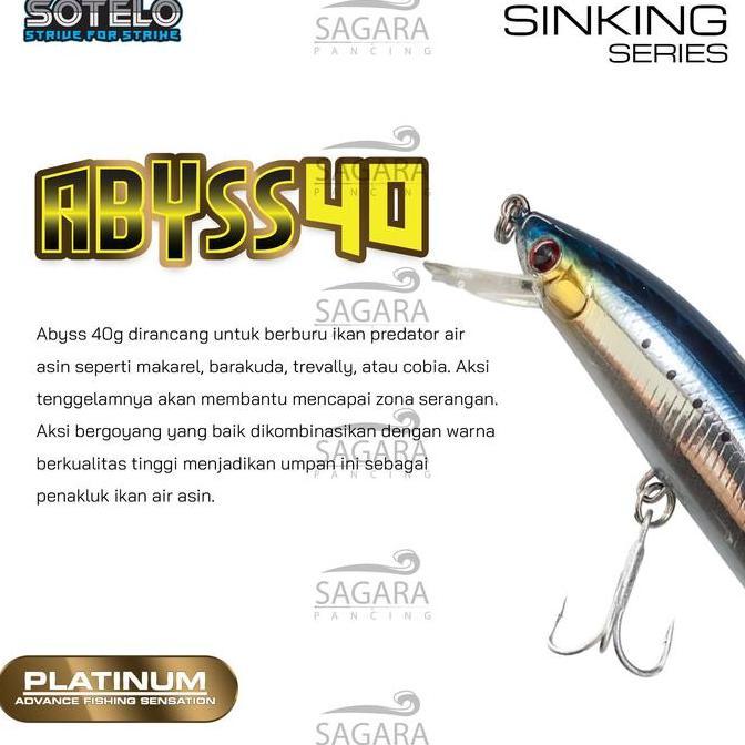 Minnow Sotelo Abyss 40 | Minnow Tenggelam | Minnow Sinking | Umpan Pancing Lure Sotelo