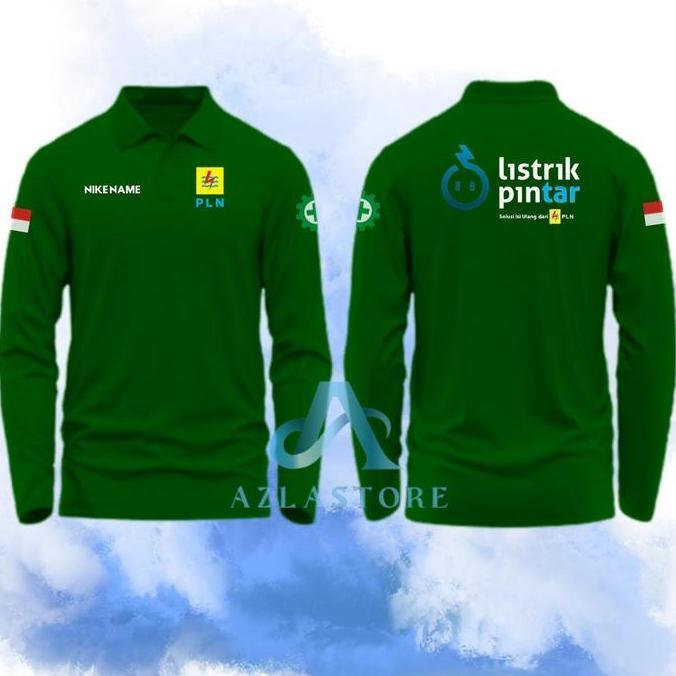 DA19 - terbaru Baju Kaos Poloshirt Pria dan Wanita SABLON PLN (Listrik Pintar) Atasan Polo Berkerah 