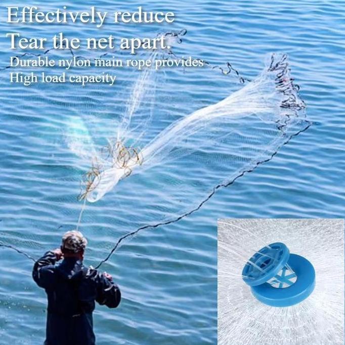 Cast a Net Jaring Jala lempar Nilon Perangkap Tangkap Ikan Udang Siap Pakai Pancing Ikan Fishing Thr