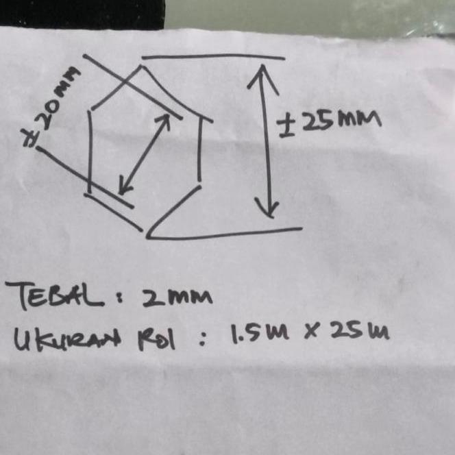 Kawat Jaring Plastik HDPE bentuk HEXAGONAL per ROLL lebar 1.55 meter KUAT KUN