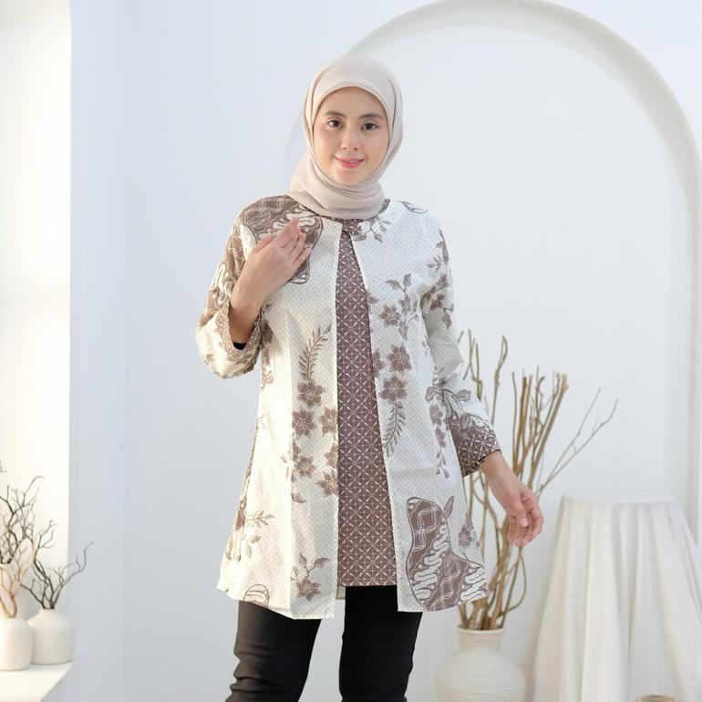 CUCI GUDANG TUNIK BATIK BOLERO LENGAN PANJANG ATASAN BATIK WANITA BOLERO TERBARU