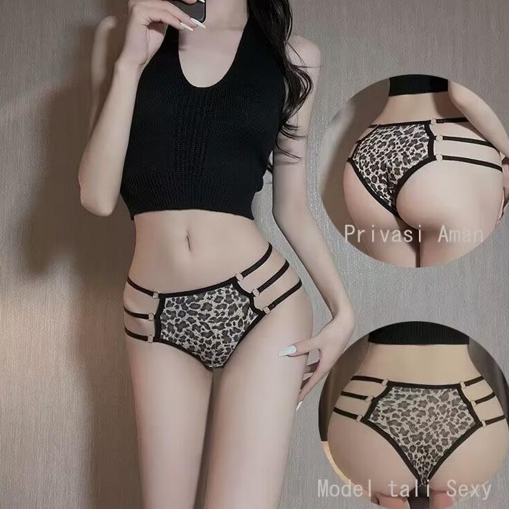 HOT Dezenna Celana Dalam Wanita Low Waist Sexy G String Leopard hot thong Big Size 5C255