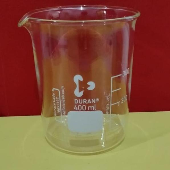 Beaker Glass 400 ML Duran. Beaker Kaca 400 ML Duran Germany. Low Form