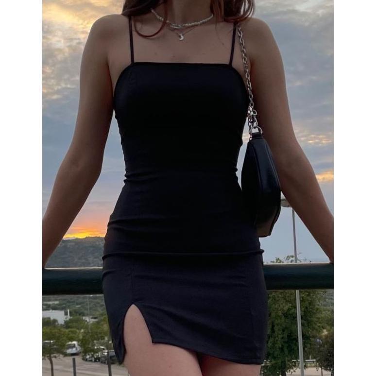 CUCI GUDANG Dress bodycon Tangtop sexy Paha Belah mini korean style Gaun wanita sexy club malam hot