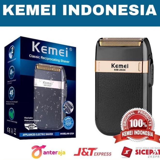 Kemei Km2024 Shaver Wateroof Alat Mesin Cukur Jenggot Kemei Km 2024