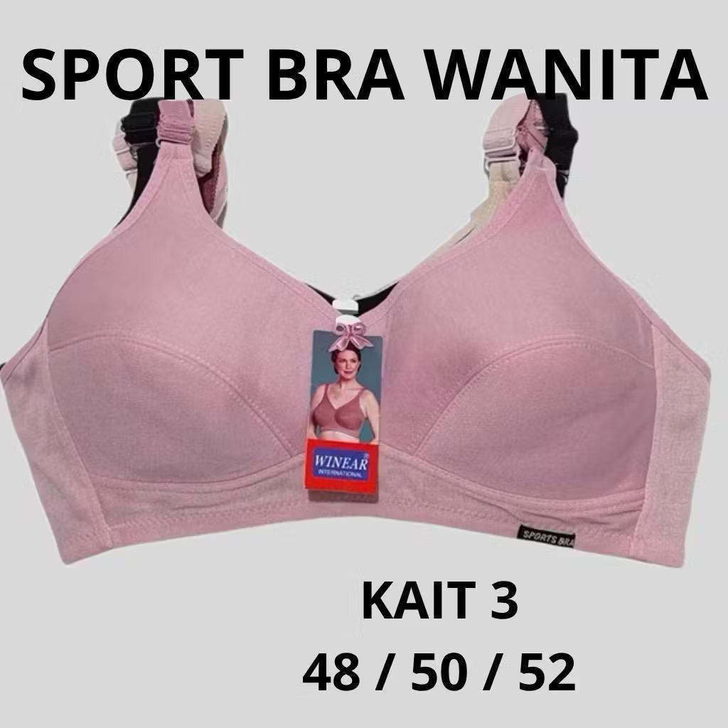 BH Sport Jumbo size 48-52 cup besar murah | sport bra tanpa busa tanpa kawat kait 3 nyaman