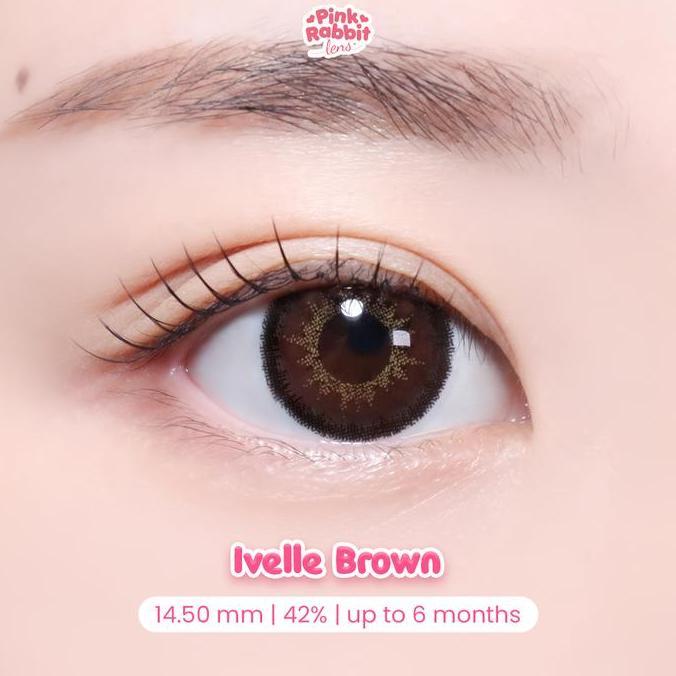 Cod,Bisa- Pinkrabbit Softlens Ivelle Brown - Normal, Minus 0.5 S/D 10.00 (1Pcs/Sebelah) #Softlensnya