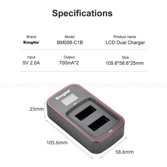 Forward- Kingma Paket Complete Baterai Charger Set Battery Gopro Max Hero 360