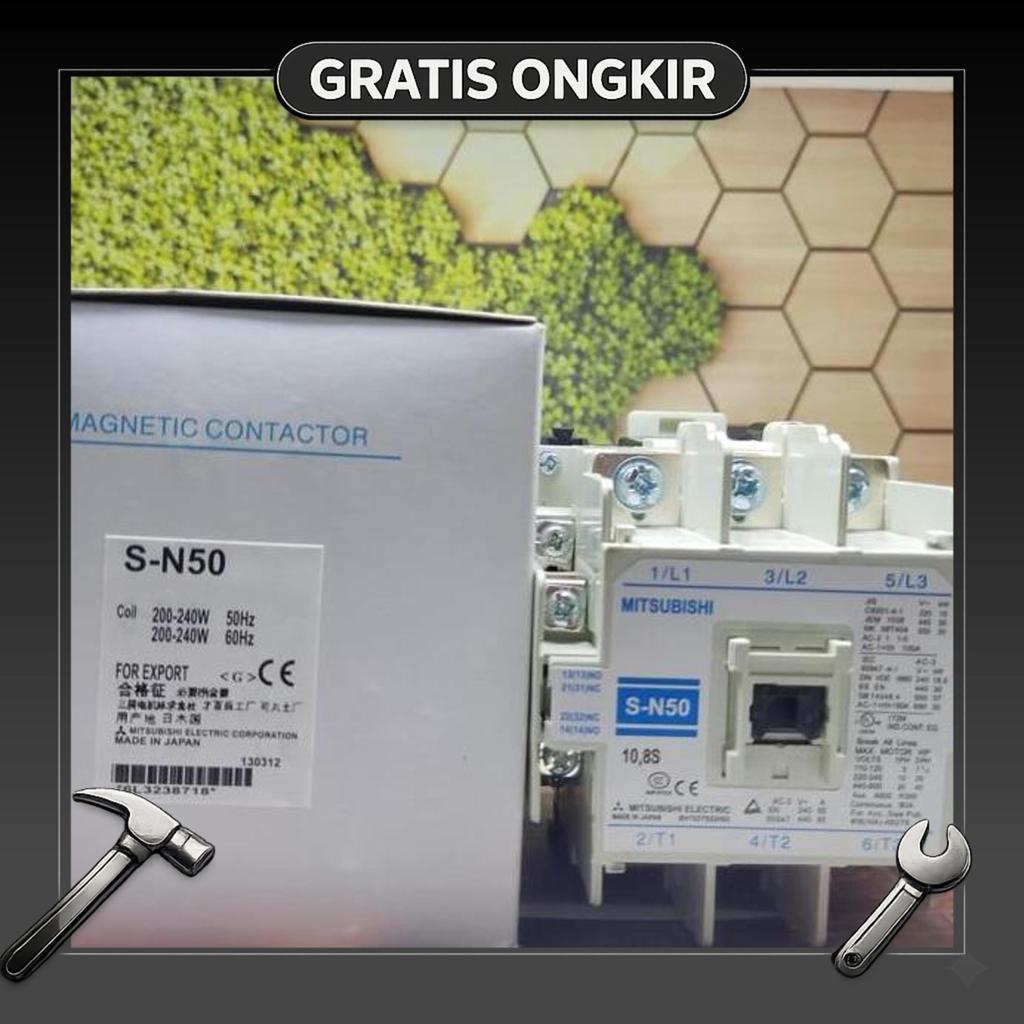 Kontaktor Mitsubishi S-N50 Sn50 Sn-50 Contactor Mitsubishi Sn 50 Mitsubisi