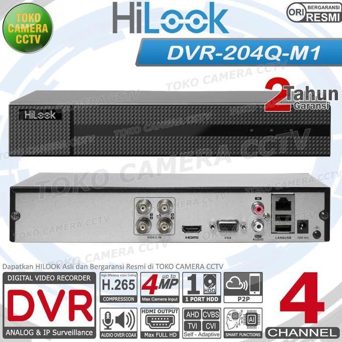 TERLARIS!! DECORDER CCTV 4CH HILOOK DVR 204Q M1 4 CHANNEL 4MP 5MP