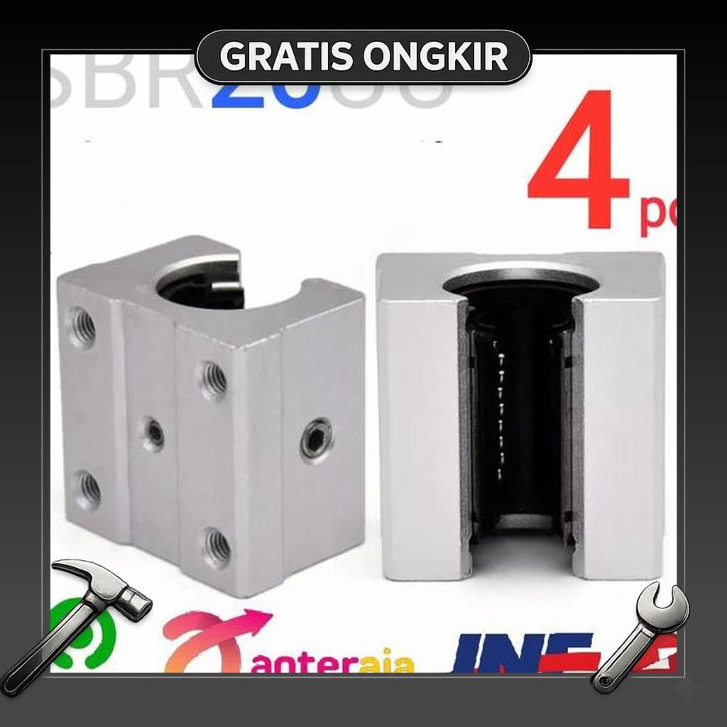 Sbr20Uu Sbr20 Sbr 20 Linear Guide Bearing Block Sliding Cnc Rail -4Pcs