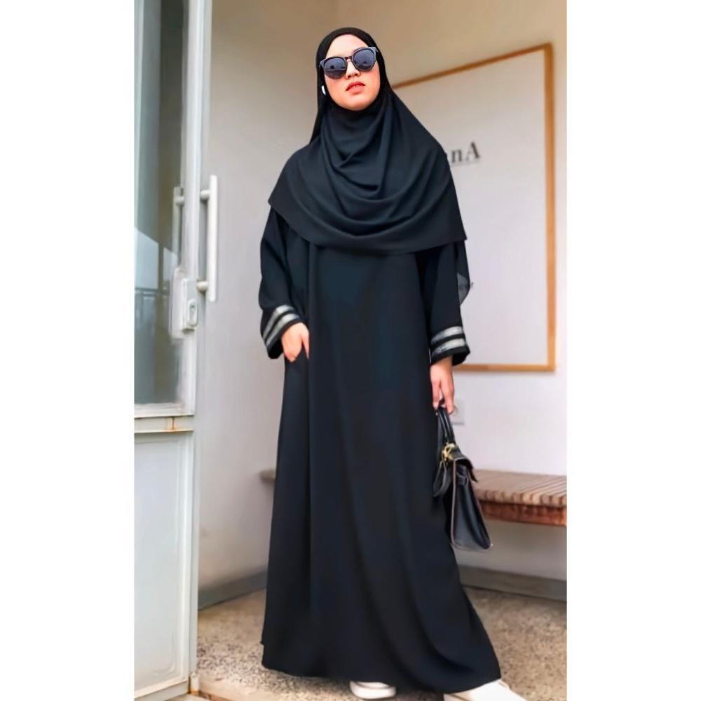 BEST DEALS GAMIS ABAYA HITAM BORDIR ZEPHY EXCLUSIVE ABAYA UMROH JUBAH WANITA ARAB PAKISTAN