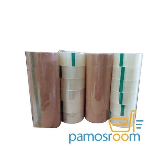 Terjaminmutu- Yatta Tape Lakban Yatta Bening Dan Coklat 45Mm 7 Yard 50 Mic Bukan Daimaru 1 Dus 7 Rol