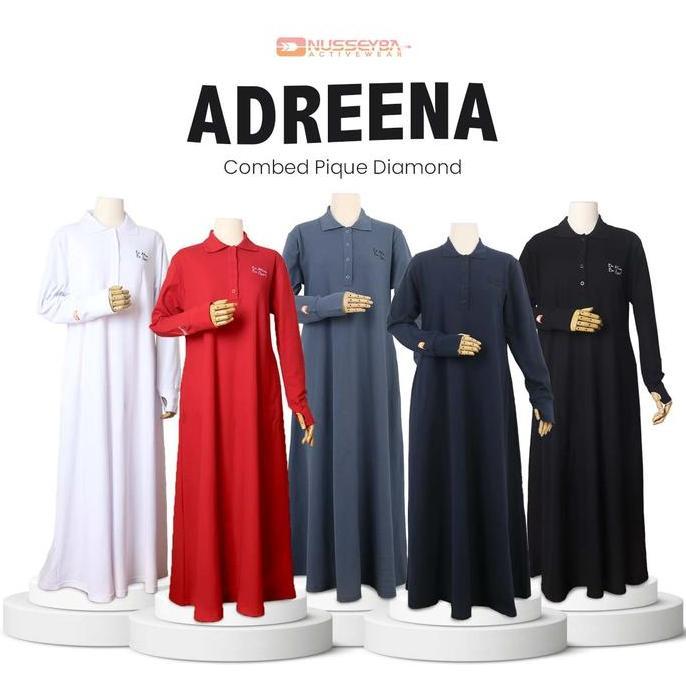 UPFRADE STYLE  Nusseyba - Adreena Dress - Gamis Syari Wanita Bahan Combed Pique Diamond - Outfit Mus