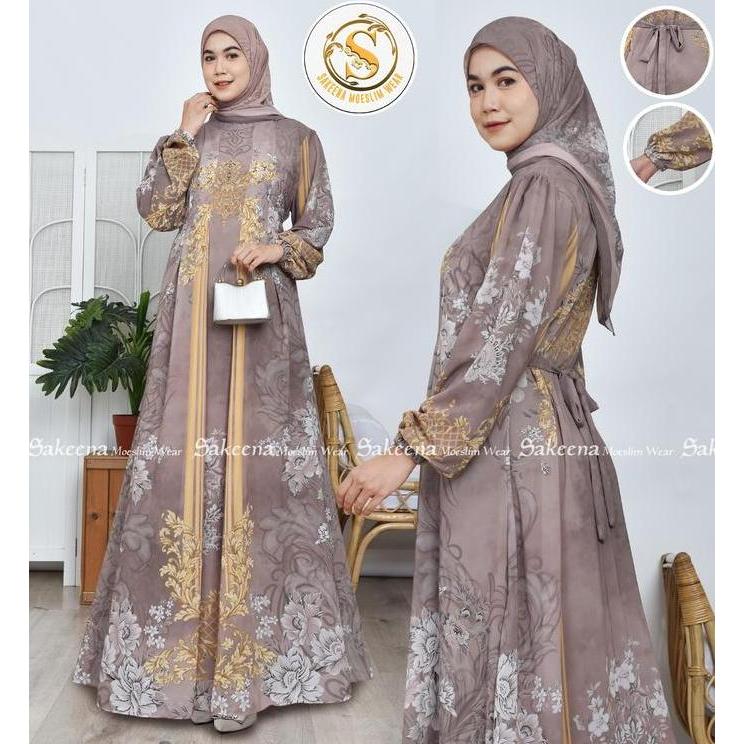 Sakeena Jasmine Gamis Ceruty Digital Printing
