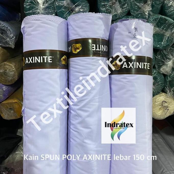 Lengkappoll- ( Per 1 Meter ) Kain Spun Poly Axinite Polyester Tetoron Katun Tc Putih Kebiruan Lebar 