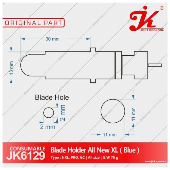 Ready JK6129 - Holder Blade Cutting Jinka NXL AC 721 1351 BLUE Original