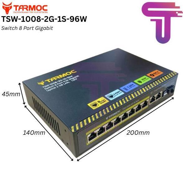 TERBARU - Tarmoc TSW-1008-2G-2S-120W, 8 Port Gigabit POE 802.3af/at POE Switch 120W