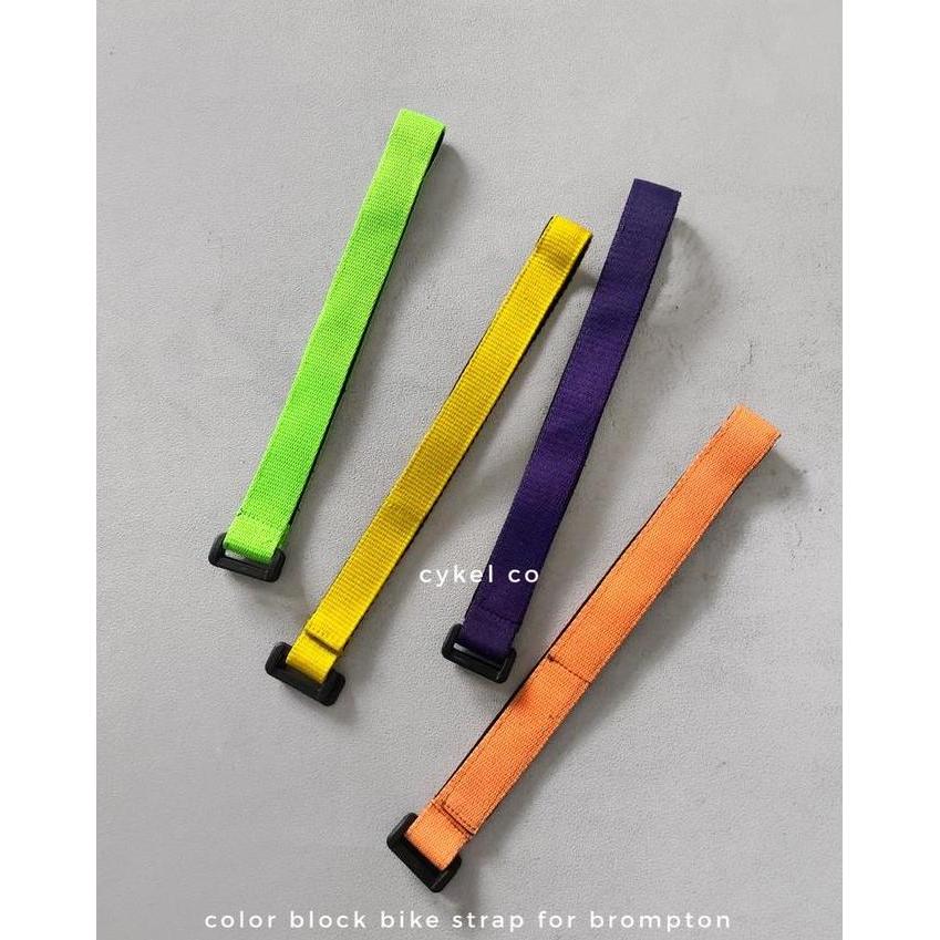 Lengkapbos- Color Block Folding Bike 16Inch Strap Adjustable Velcro