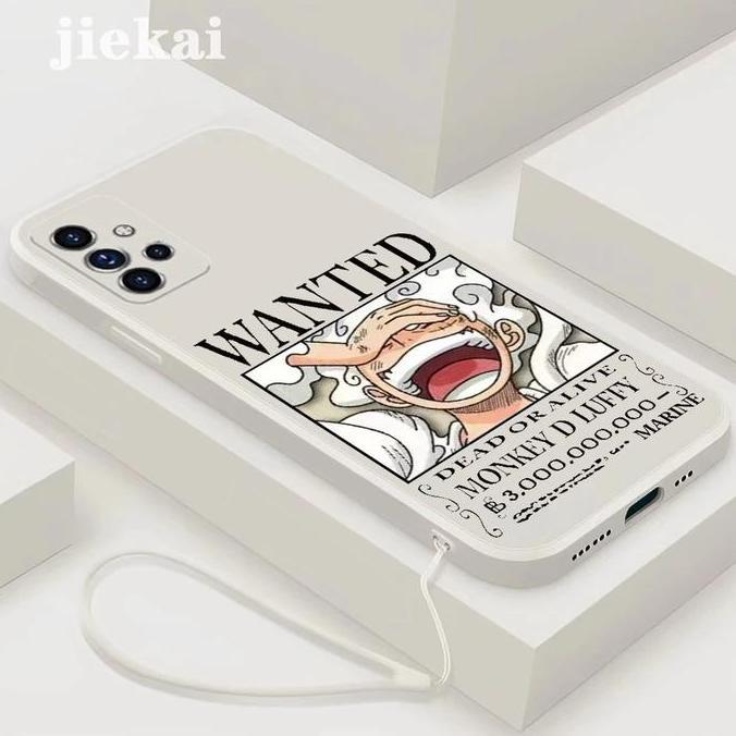 Case  untuk Samsung A32 A52 A52s A72 Luffy Wanted Gear 5 One piece Cartoon Fashion FREE TALI Gambar