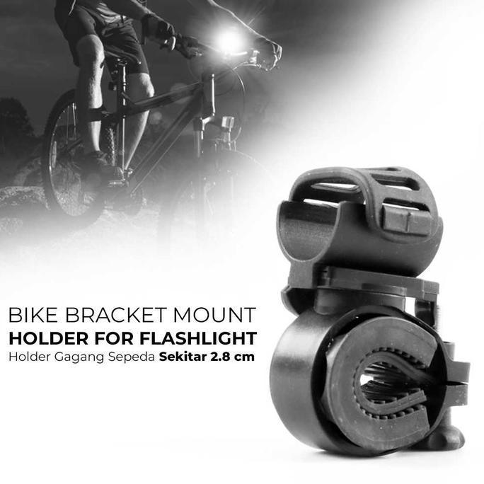 ZHURATMI Bike Bracket Mount Holder for Flashlight AB-2966Torch Bracket Hitam C243 dengan Desain Khus