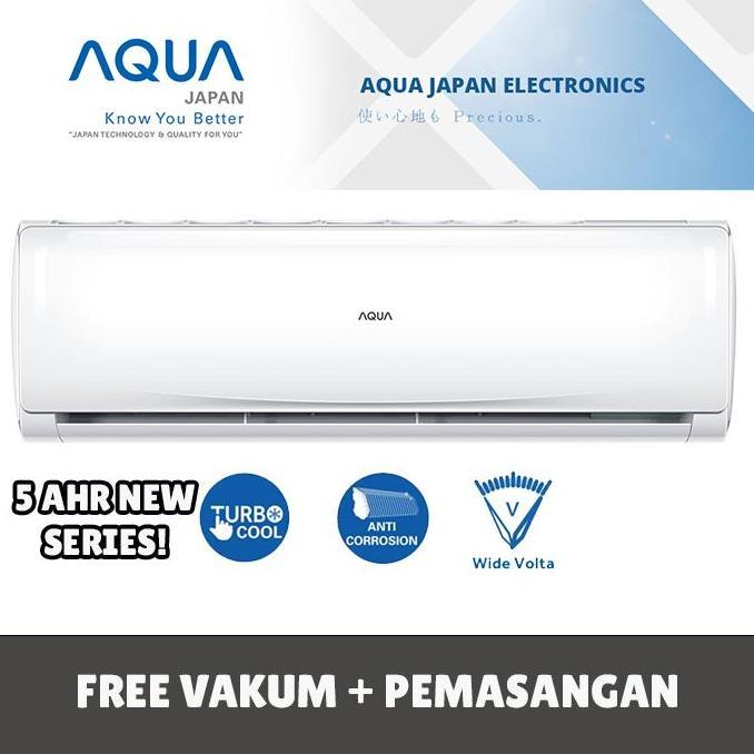 Terlaris Ac Aqua 1/2 Pk 5Anr Low Watt + Pemasangan