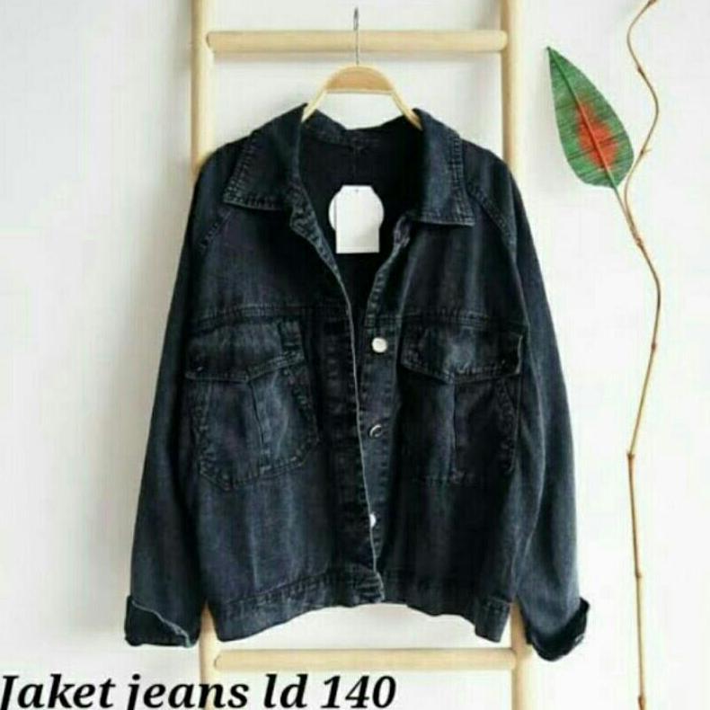 Banting Harga Jaket Jeans Jumbo Wanita Oversize Jumbo Alma Jaket Bigsize Ld 130