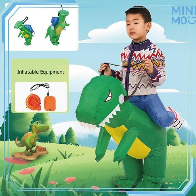 BOWTEKH Kostum Dino Cosplay Inflatable Angin Lucu Untuk Anak Dan Dewasa Pesta Ultah Karnaval Festiva