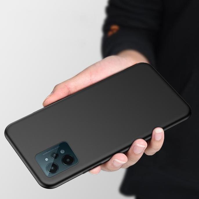 Case  untuk Realme C31 Slim Matte Macaron List Casing Softcase Black Tpu