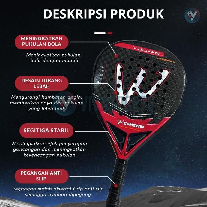TERLARIS VIVASPORTS - CAMEWIN 5025 HH QUALITY RAKET PADEL ORINAL / PADDEL RACKET CAMEWIN 5025 CARBON