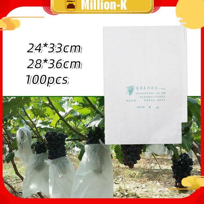 DZAWAO 100Pcs Fruit Bag Transparan / Pembungkus Buah Kantong Jaring / Fruit Cover PROTOK