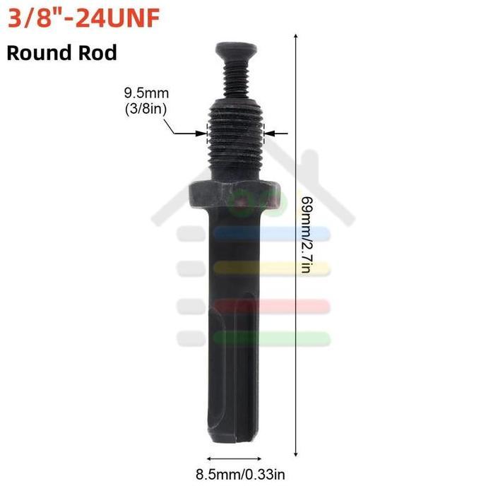 ICHENGO 3/8 24UNF BATANG KONEKTOR SDS PLUS + BAUT PROTOK