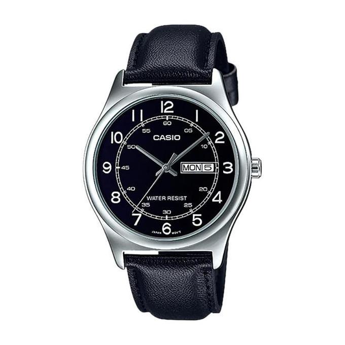 aqonik.id - jam tangan pria analog casio standard mtp-v006l-1b2udf mtpv006 mtp-v006l black dial blac