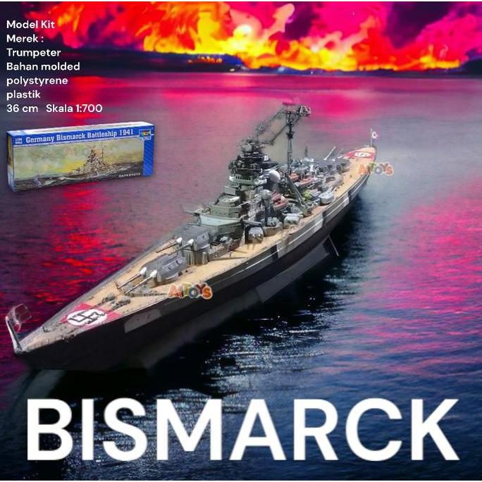 VERBANDAA - MODEL KIT KAPAL PERANG BISMARCK TRUMPETER 36 CM 1:700