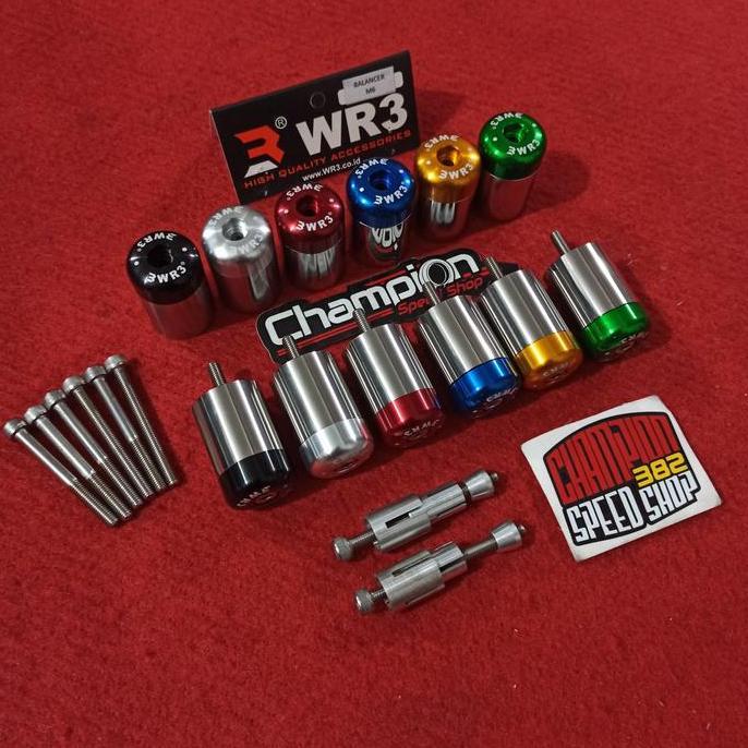 Bar End Jalu Balancer Stang WR3 M6 Baut 10 + Adapter Jalu Stang WR3
