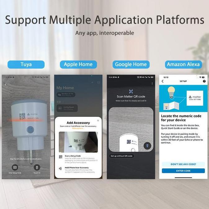 Supermax- Amc Matter Eu Smart Plug Apple Homekit Colokan Stop Kontak Wireless