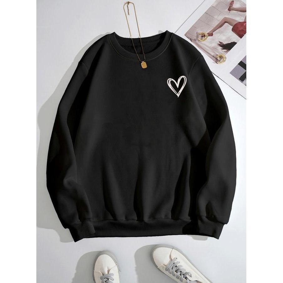 MURAH LEBAY NEOCLOTH Sweater LOVE Wanita Crewneck Oblonng Basic Remaja Dewasa Cewe flecce Murah  Hit