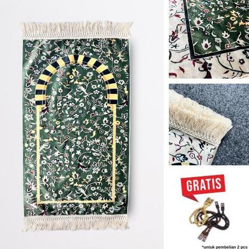 Lancar- Yallahajj Sejadah Mini Motif Raudhah 50X35 Cm Sajadah Travel Rumbai
