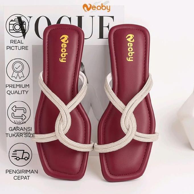 FLASH SALE Neoby THALITA sandal wanita/sandal wanita elegan/sendal cewek simpel/sandal korea Flat sa
