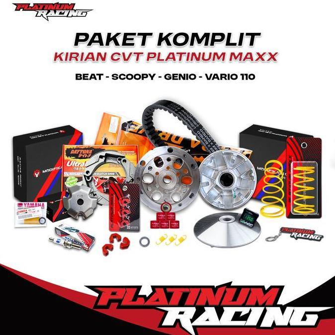 PAKET KIRIAN CVT BEAT FI SCOOPY FI ESP 2021 BEAT KARBU GENIO FULL KOMPLIT - PLATINUM RACING ORIGINAL