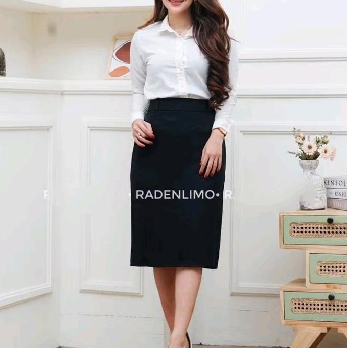 FLASH SALE Rok span pendek tebal Rok kerja pendek wanita span 7/8 bahan Formal kantor Rok pendek Rok