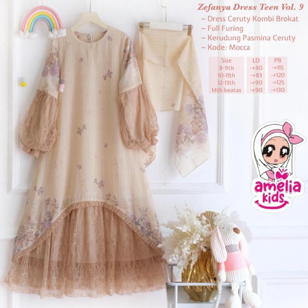 (Cod) Zefanya Vol 9 Dress Syar'I Kids/ Amor Dress Kids Syar'I/ Sena Dress Kids Ori Amelia Kids/ Atas
