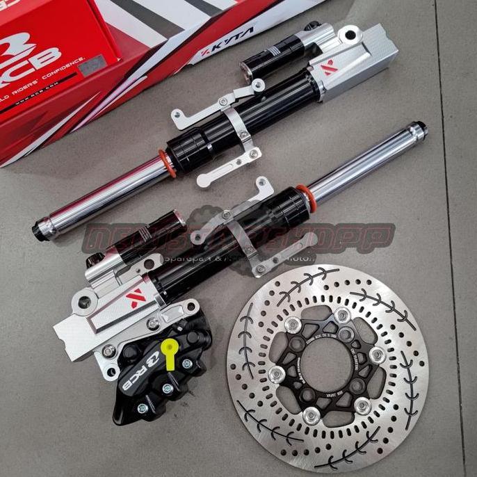 Paketan Pengereman Shockbreaker shock skok depan tabung KTC Kyta SFF 27 + Kaliper RCB S 2 Piston + d