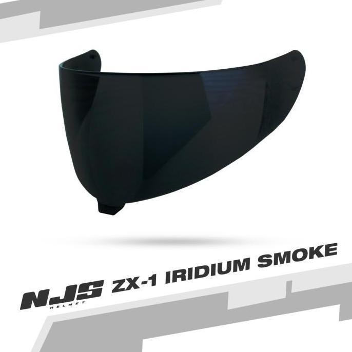 KACA HELM NJS ZX 1 SMOKE VISOR NJS ZX1 ZX-1 VISOR